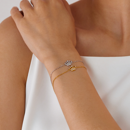 Bratara inox reglabila cu coroana si zirconii [8]