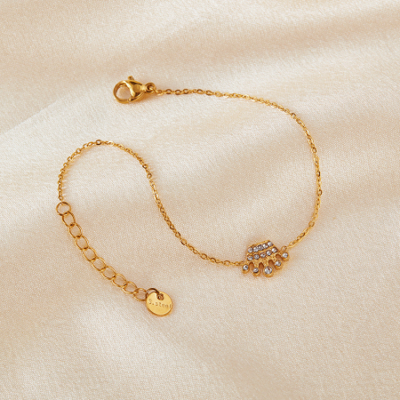 Bratara inox reglabila cu coroana si zirconii [5]