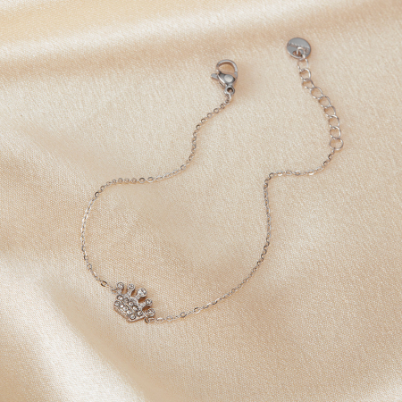 Bratara inox reglabila cu coroana si zirconii [2]