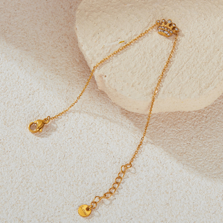 Bratara inox reglabila cu coroana si zirconii [2]