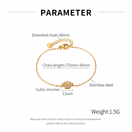 Bratara inox reglabila cu coroana si zirconii [6]