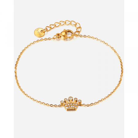 Bratara inox reglabila cu coroana si zirconii [11]