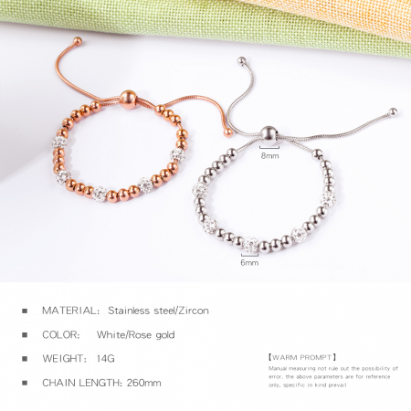 Bratara inox reglabila cu zirconii [3]