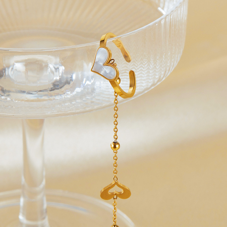 Bratara inox reglabila cu inel si inimioare [2]