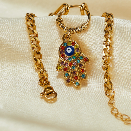 Bratara inox reglabila cu Mana Fecioarei Maria si Zirconii [1]