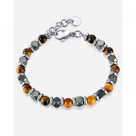Bratara inox reglabila cu Ochi de Tigru si Hematite [14]