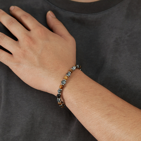 Bratara inox reglabila cu Ochi de Tigru si Hematite [9]