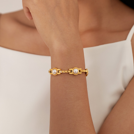 Bratara inox reglabila cu perle [11]