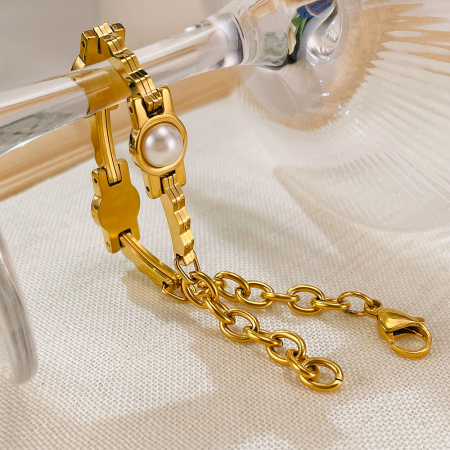 Bratara inox reglabila cu perle [2]