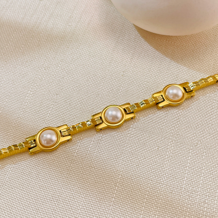 Bratara inox reglabila cu perle [4]