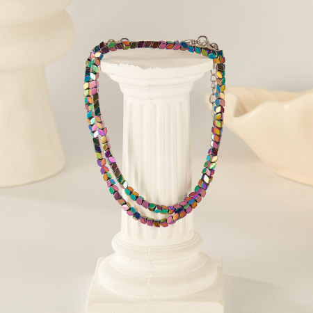 Bratara inox reglabila Curcubeu cu Hematite [9]