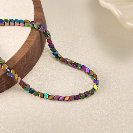 Bratara inox reglabila Curcubeu cu Hematite [5]