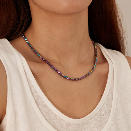 Bratara inox reglabila Curcubeu cu Hematite [15]