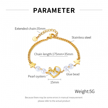 Bratara inox reglabila Puls, Stelute, Perle si Abalone [9]