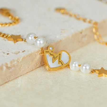 Bratara inox reglabila Puls, Stelute, Perle si Abalone [4]