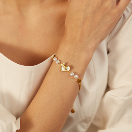 Bratara inox reglabila Puls, Stelute, Perle si Abalone [5]