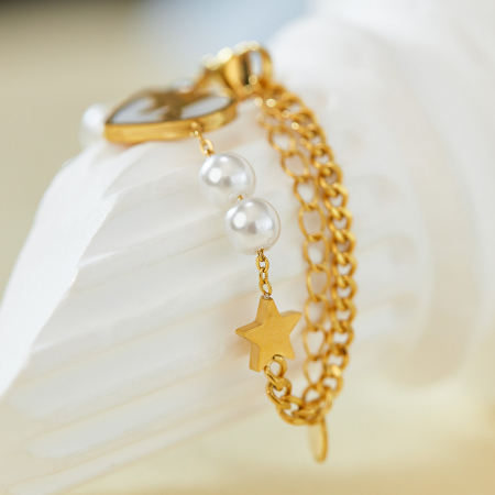 Bratara inox reglabila Puls, Stelute, Perle si Abalone [6]