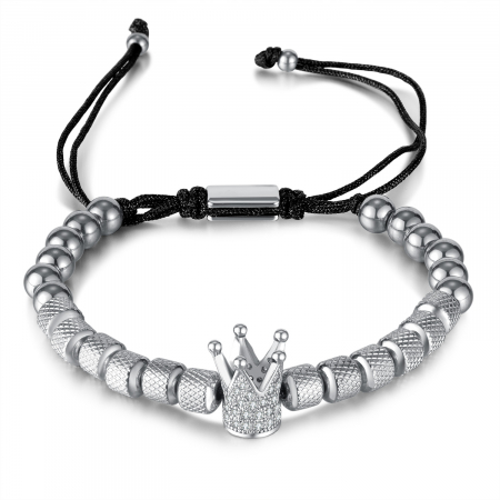 Bratara inox reglabila Unisex cu Coroana