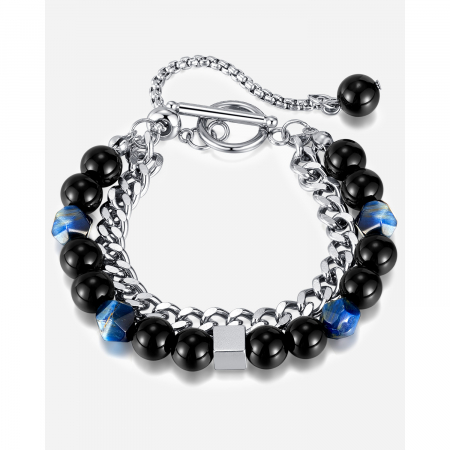 Bratara inox reglabila Unisex cu Onix [14]