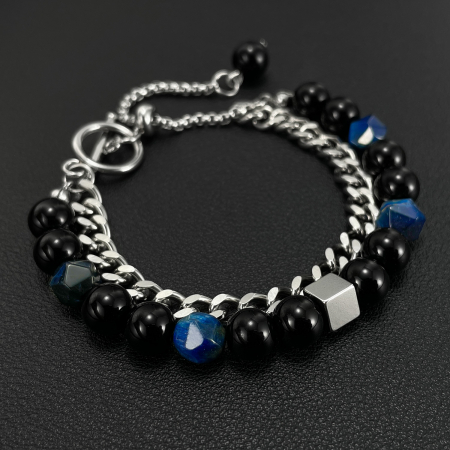 Bratara inox reglabila Unisex cu Onix [11]