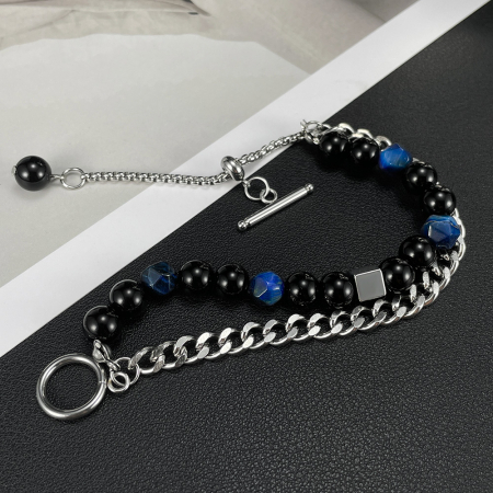 Bratara inox reglabila Unisex cu Onix [2]