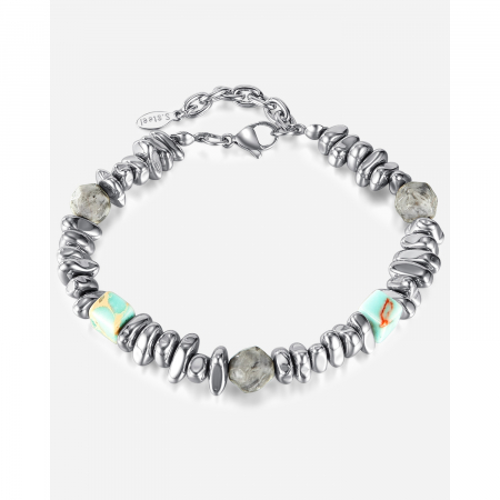 Bratara inox reglabila Unisex cu Tarzanstone  si Hematite [14]