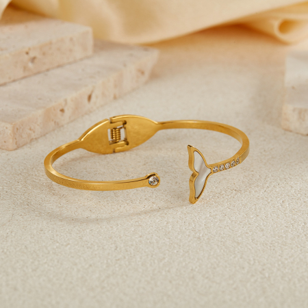 Bratara inox Sirena cu zirconii si abalone [5]