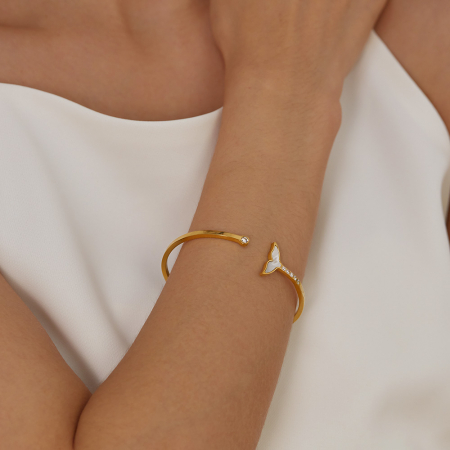 Bratara inox Sirena cu zirconii si abalone [11]