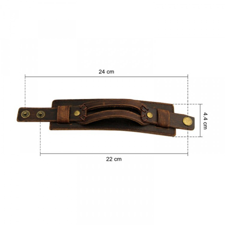 Bratara lata din piele naturala maro, reglabila (cu capse) - BSTF0014 [7]