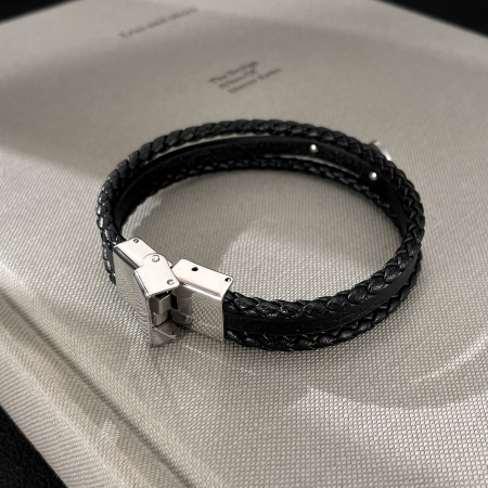 Bratara piele bleumarin cu ancora din inox – Simbol al stabilitatii si increderii [4]