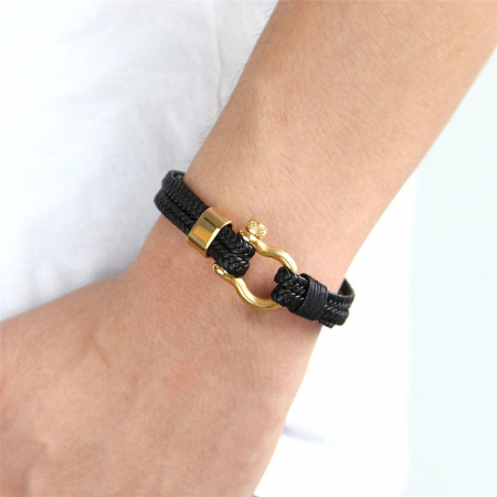 Bratara piele naturala impletita cu inchizatoare din inox cu surub [1]