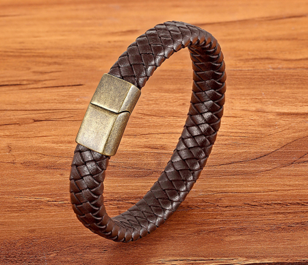 Bratara piele naturala si catarama inox antichizat [1]