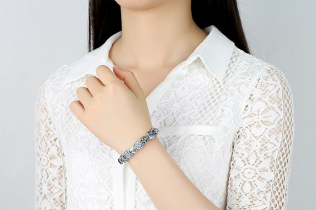 Bratara fantezie BeSpecial BSTF0002 placata cu argint, cu talismane albastre [3]