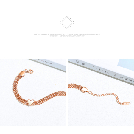 Bratara plasa inox aurie cu inimioara – Rafinament si feminitate moderna [8]