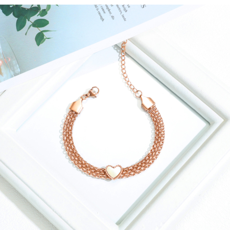 Bratara plasa inox aurie cu inimioara – Rafinament si feminitate moderna [6]