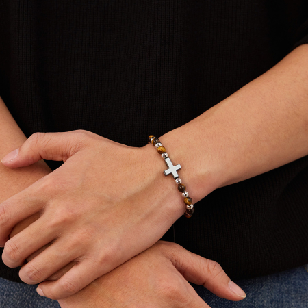 Bratara reglabila cu Ochi de Tigru si Cruce Neagra – Protectie si Echilibru [13]