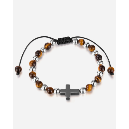Bratara reglabila cu Ochi de Tigru si Cruce Neagra – Protectie si Echilibru [14]