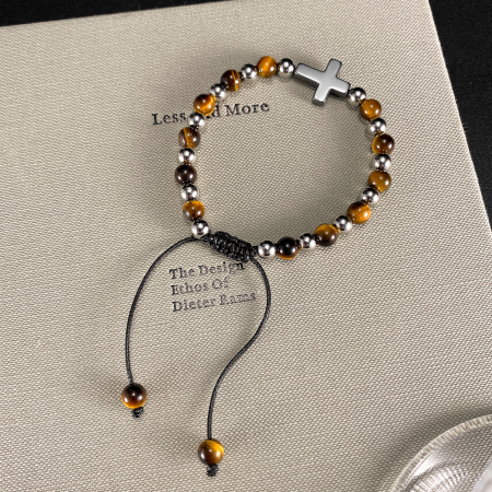 Bratara reglabila cu Ochi de Tigru si Cruce Neagra – Protectie si Echilibru [11]