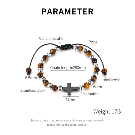 Bratara reglabila cu Ochi de Tigru si Cruce Neagra – Protectie si Echilibru [7]