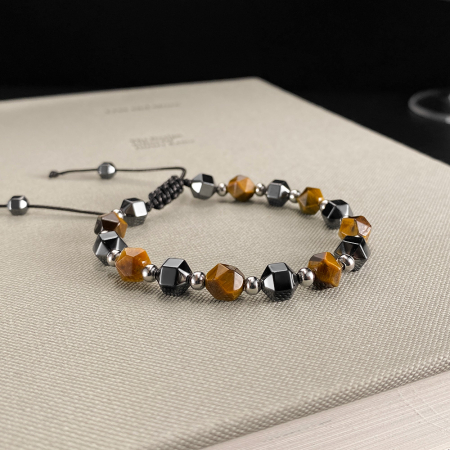 Bratara reglabila cu Ochi de Tigru si Hematit – Energie, Protectie si Echilibru [3]