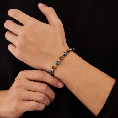 Bratara reglabila cu Ochi de Tigru si Hematit – Energie, Protectie si Echilibru [12]