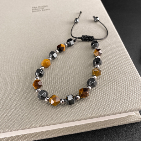 Bratara reglabila cu Ochi de Tigru si Hematit – Energie, Protectie si Echilibru [5]