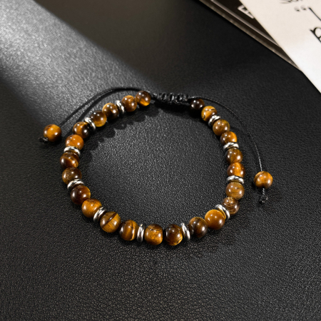 Bratara reglabila cu Ochi de Tigru si inele argintii – Energie si Echilibru [5]