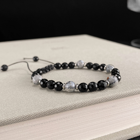 Bratara reglabila cu Onix si Howlit – Echilibru si Protectie Energetica [6]