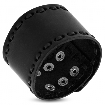 Bratara reglabila din piele neagra [0]