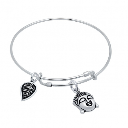 Bratara reglabila handmade din argint cu pandantive Buddha [1]