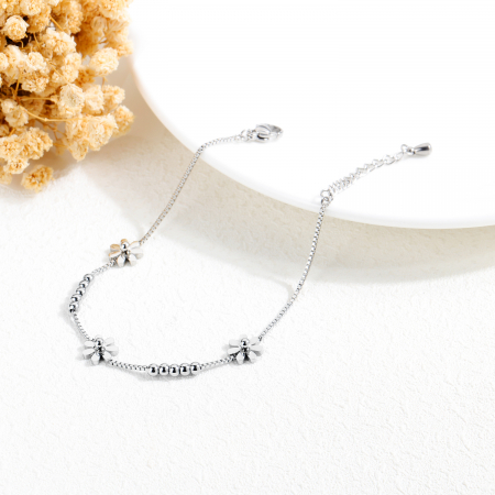 Bratara reglabila inox cu flori [2]