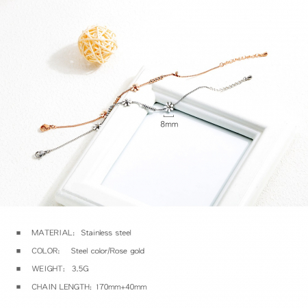 Bratara reglabila inox cu flori [3]