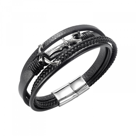 Bratara Sailor piele si inox