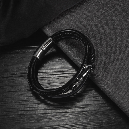 Bratara Sailor piele si inox [8]